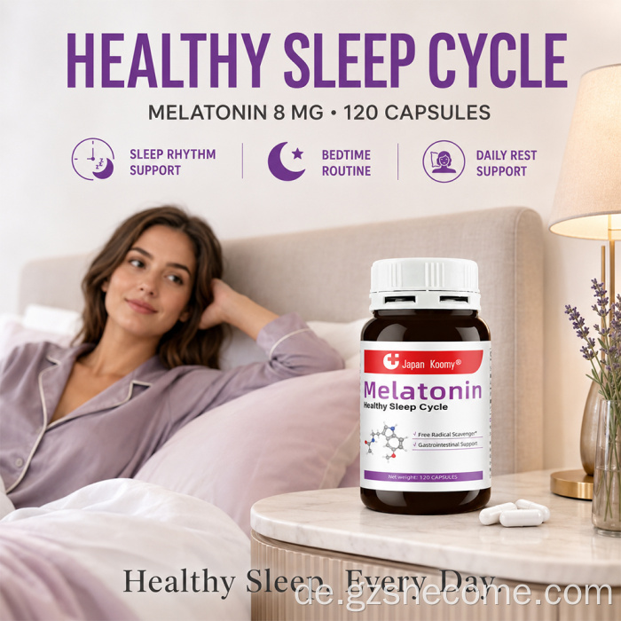 Shecome Melatonin-Kapseln unterstützen einen gesunden Schlafzyklus